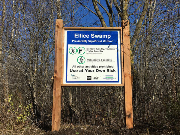 Ellice Swamp sign